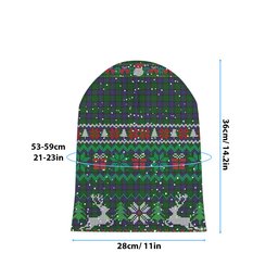 ScotsTee Shop Scottish Storrie Tartan Plaid Christmas Deer Snowman Snowflake Bell Knit Beanie