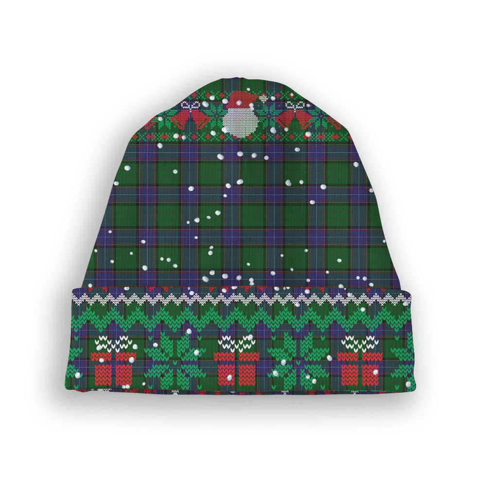 ScotsTee Shop Scottish Storrie Tartan Plaid Christmas Deer Snowman Snowflake Bell Knit Beanie