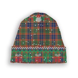 ScotsTee Shop Scottish Stephenson Old Modern Tartan Plaid Christmas Deer Snowman Snowflake Bell Knit Beanie