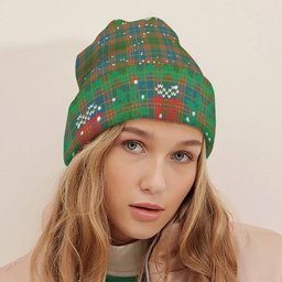 ScotsTee Shop Scottish Stevenson Old Ancient Tartan Plaid Christmas Deer Snowman Snowflake Bell Knit Beanie