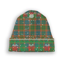 ScotsTee Shop Scottish Stevenson Old Ancient Tartan Plaid Christmas Deer Snowman Snowflake Bell Knit Beanie