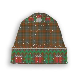 ScotsTee Shop Scottish Teallach Tartan Plaid Christmas Deer Snowman Snowflake Bell Knit Beanie