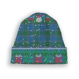ScotsTee Shop Scottish Sutherland Hunting Ancient Tartan Plaid Christmas Deer Snowman Snowflake Bell Knit Beanie