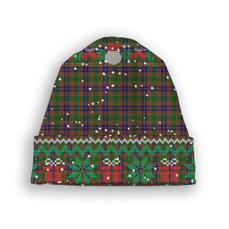 ScotsTee Shop Scottish Stephenson Old Tartan Plaid Christmas Deer Snowman Snowflake Bell Knit Beanie
