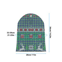 ScotsTee Shop Scottish Sutherland Ancient Tartan Plaid Christmas Deer Snowman Snowflake Bell Knit Beanie