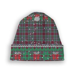 ScotsTee Shop Scottish Spens Tartan Plaid Christmas Deer Snowman Snowflake Bell Knit Beanie