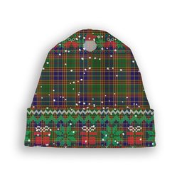 ScotsTee Shop Scottish Stevenson Old Tartan Plaid Christmas Deer Snowman Snowflake Bell Knit Beanie