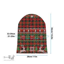 ScotsTee Shop Scottish Sturrock Tartan Plaid Christmas Deer Snowman Snowflake Bell Knit Beanie