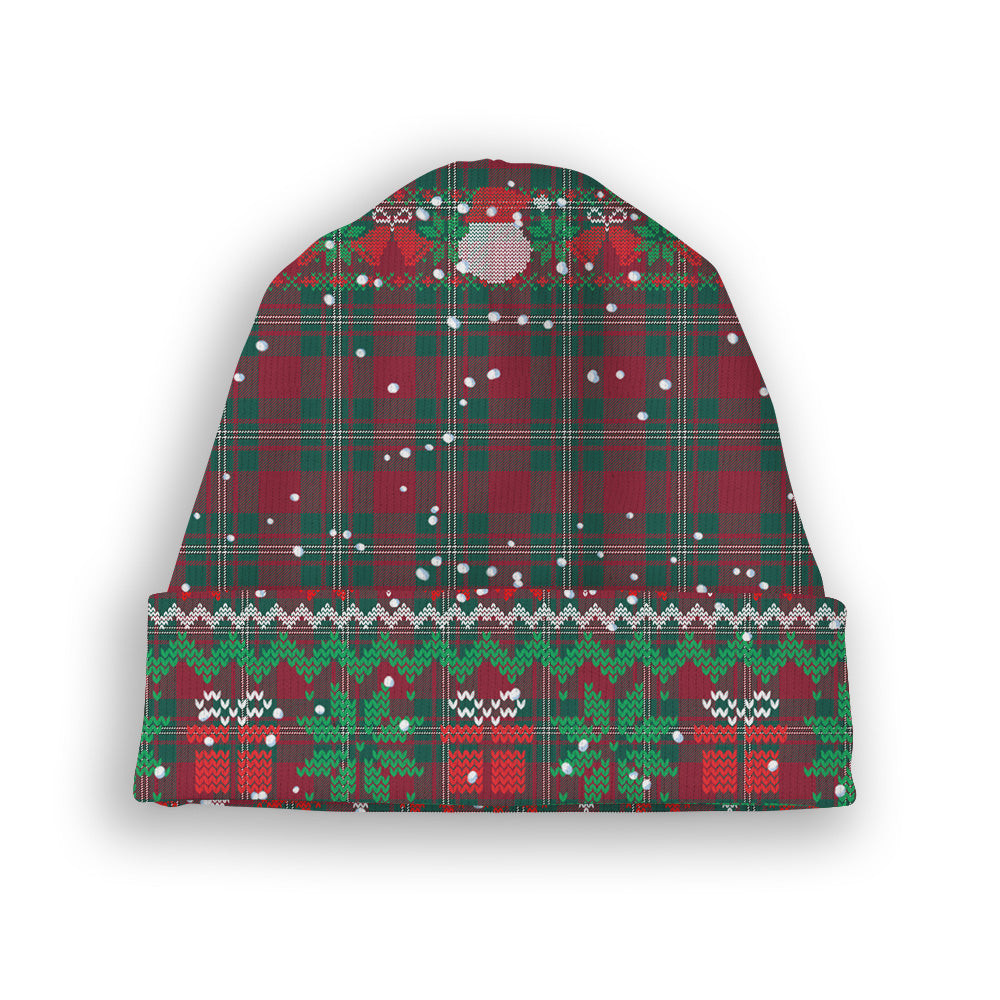 ScotsTee Shop Scottish Strange Modern Tartan Plaid Christmas Deer Snowman Snowflake Bell Knit Beanie
