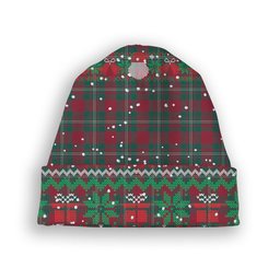 ScotsTee Shop Scottish Strange Modern Tartan Plaid Christmas Deer Snowman Snowflake Bell Knit Beanie