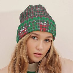 ScotsTee Shop Scottish Spence Ancient Tartan Plaid Christmas Deer Snowman Snowflake Bell Knit Beanie
