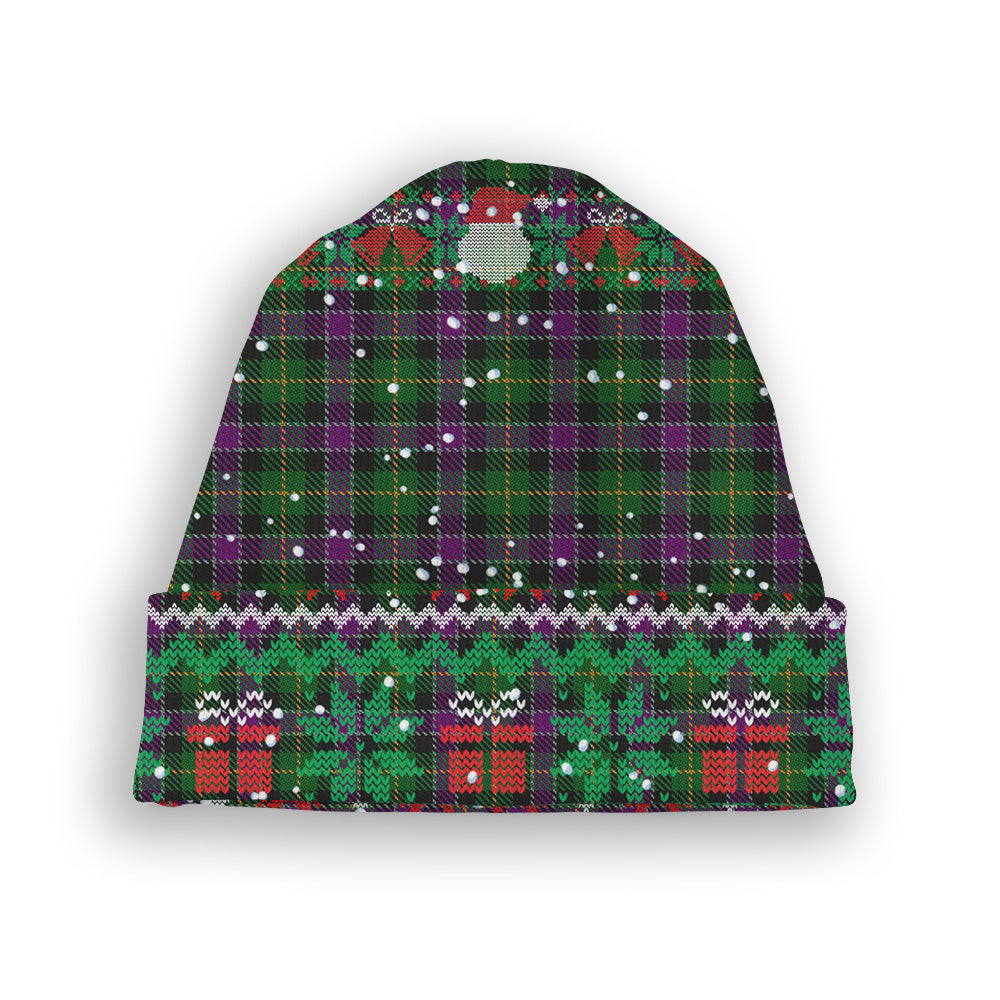 ScotsTee Shop Scottish Selkirk Original Tartan Plaid Christmas Deer Snowman Snowflake Bell Knit Beanie