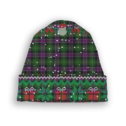 ScotsTee Shop Scottish Selkirk Original Tartan Plaid Christmas Deer Snowman Snowflake Bell Knit Beanie