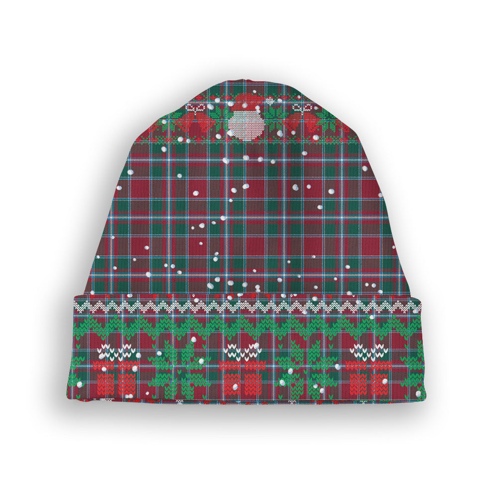 ScotsTee Shop Scottish Spence Modern Clan Tartan Plaid Christmas Deer Snowman Snowflake Bell Knit Beanie
