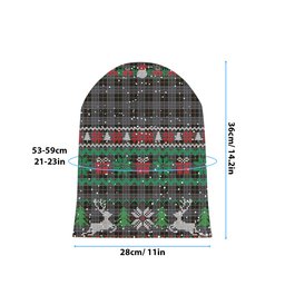ScotsTee Shop Scottish Turnbull, Dress Bruce Tartan Plaid Christmas Deer Snowman Snowflake Bell Knit Beanie