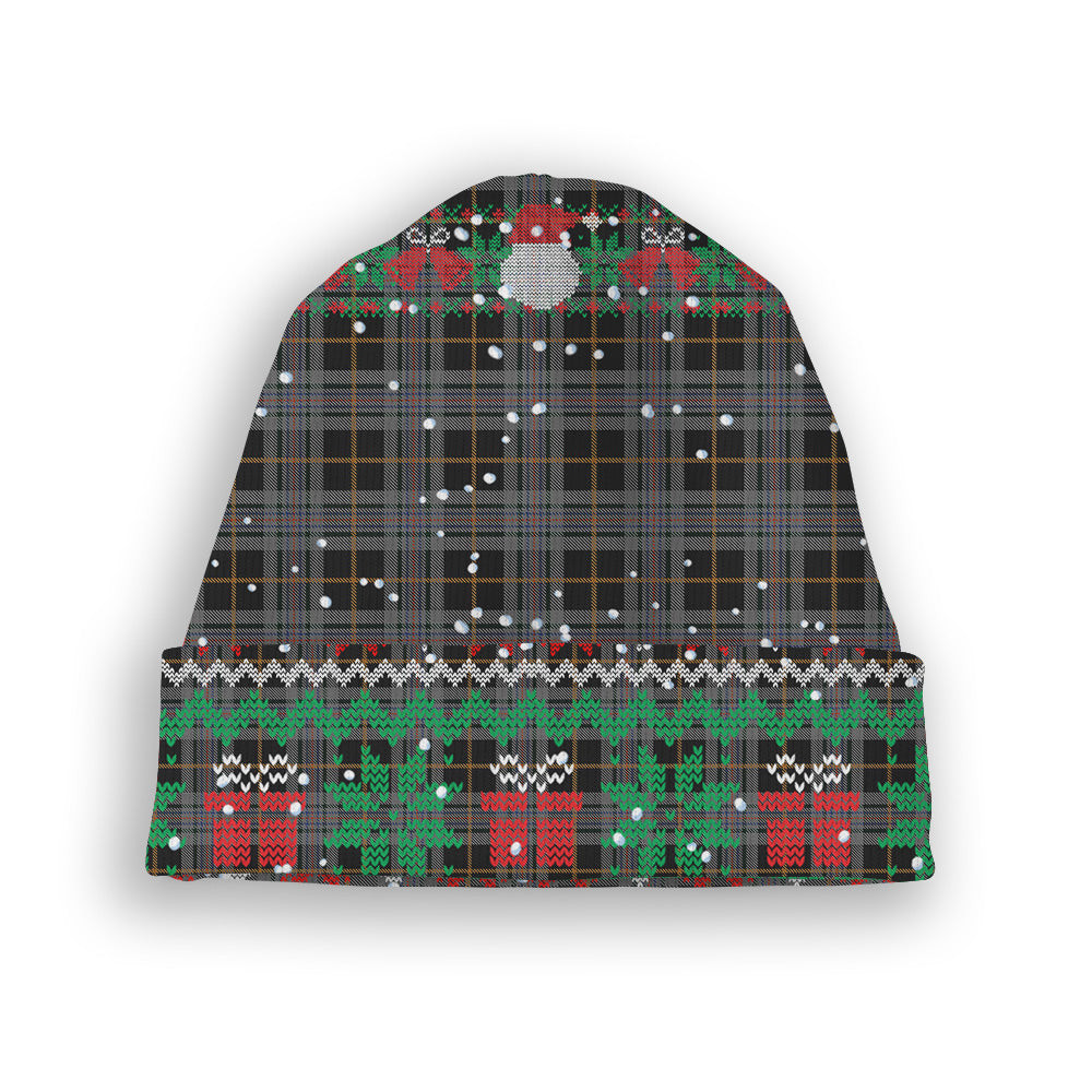 ScotsTee Shop Scottish Turnbull, Dress Bruce Tartan Plaid Christmas Deer Snowman Snowflake Bell Knit Beanie