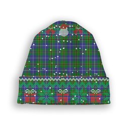 ScotsTee Shop Scottish Turnbull Hunting SC Tartan Plaid Christmas Deer Snowman Snowflake Bell Knit Beanie