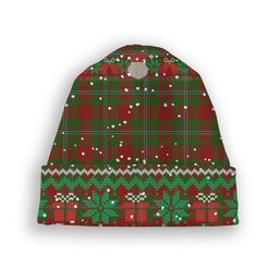 ScotsTee Shop Scottish Strang Tartan Plaid Christmas Deer Snowman Snowflake Bell Knit Beanie