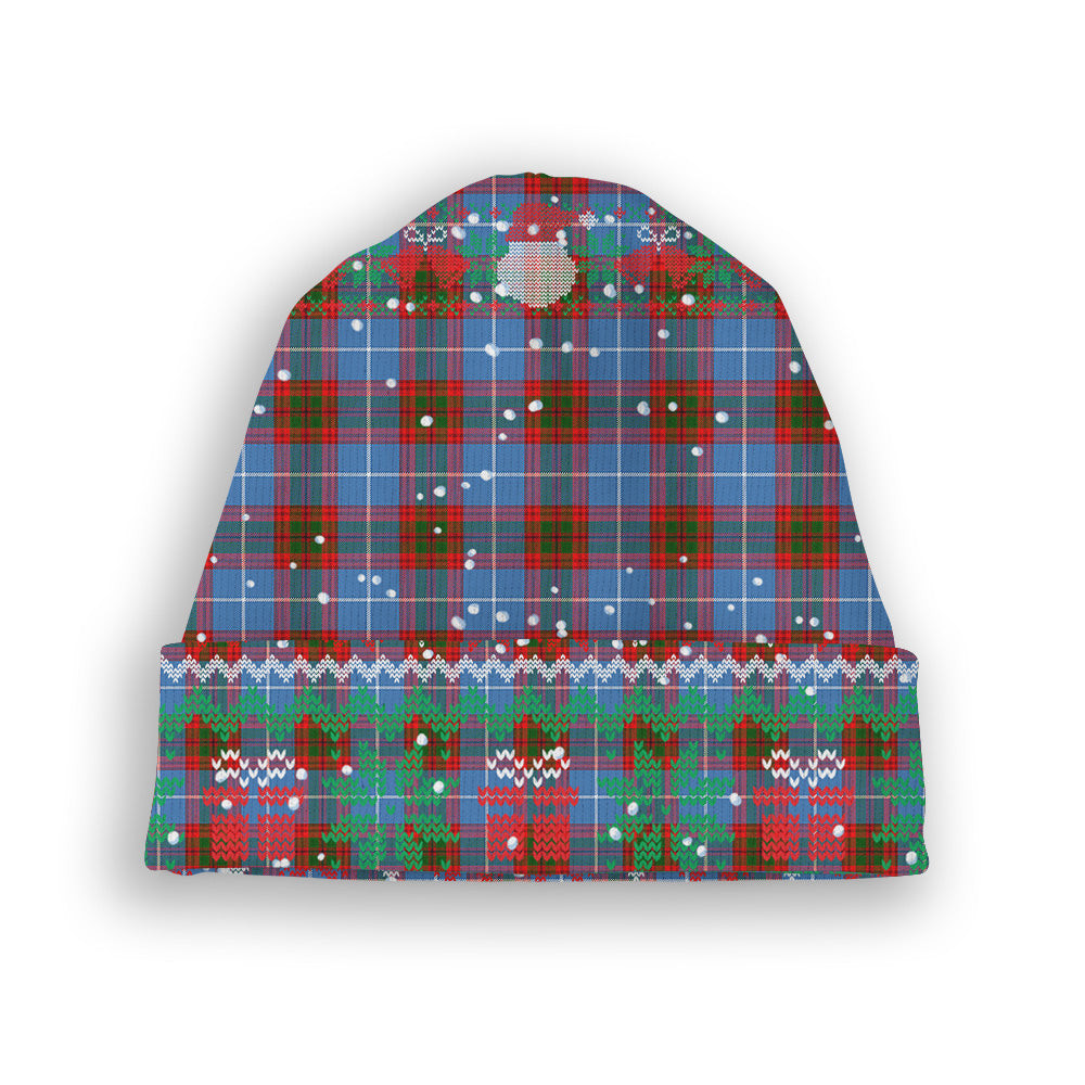 ScotsTee Shop Scottish Skirving Tartan Plaid Christmas Deer Snowman Snowflake Bell Knit Beanie