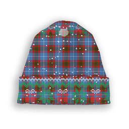 ScotsTee Shop Scottish Skirving Tartan Plaid Christmas Deer Snowman Snowflake Bell Knit Beanie