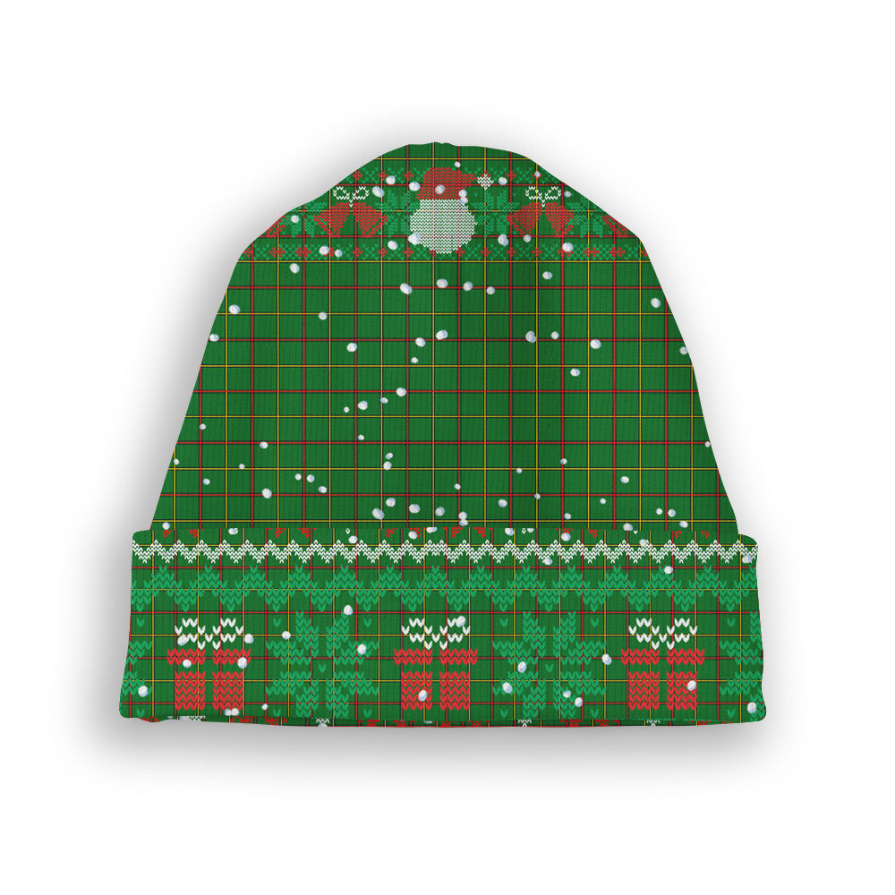 ScotsTee Shop Scottish Tribe of Mar Tartan Plaid Christmas Deer Snowman Snowflake Bell Knit Beanie