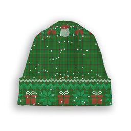 ScotsTee Shop Scottish Tribe of Mar Tartan Plaid Christmas Deer Snowman Snowflake Bell Knit Beanie