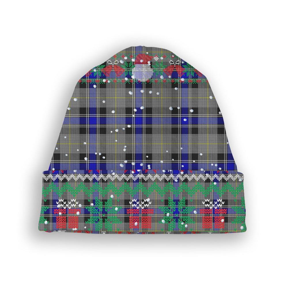 ScotsTee Shop Scottish Sneddon, Jonathan Taylor Tartan Plaid Christmas Deer Snowman Snowflake Bell Knit Beanie
