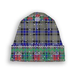 ScotsTee Shop Scottish Sneddon, Jonathan Taylor Tartan Plaid Christmas Deer Snowman Snowflake Bell Knit Beanie