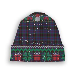 ScotsTee Shop Scottish Sandberg Tartan Plaid Christmas Deer Snowman Snowflake Bell Knit Beanie