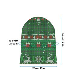 ScotsTee Shop Scottish Toshach Tartan Plaid Christmas Deer Snowman Snowflake Bell Knit Beanie