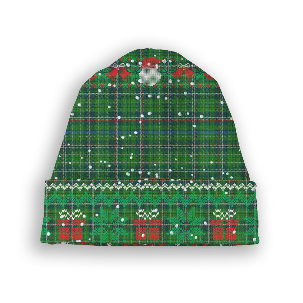 ScotsTee Shop Scottish Toshach Tartan Plaid Christmas Deer Snowman Snowflake Bell Knit Beanie
