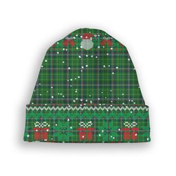 ScotsTee Shop Scottish Toshach Tartan Plaid Christmas Deer Snowman Snowflake Bell Knit Beanie