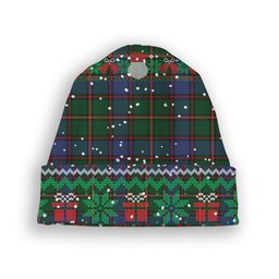 ScotsTee Shop Scottish Skene Tartan Plaid Christmas Deer Snowman Snowflake Bell Knit Beanie