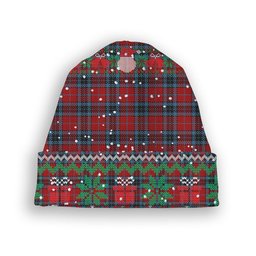 ScotsTee Shop Scottish Thompson 2 Tartan Plaid Christmas Deer Snowman Snowflake Bell Knit Beanie