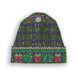 ScotsTee Shop Scottish Stewart of Appin Hunting Modern Tartan Plaid Christmas Deer Snowman Snowflake Bell Knit Beanie