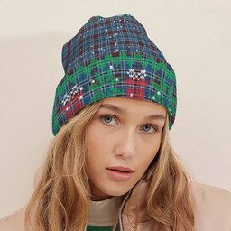 ScotsTee Shop Scottish Trillard Tartan Plaid Christmas Deer Snowman Snowflake Bell Knit Beanie