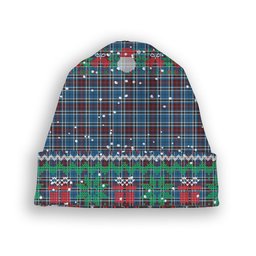 ScotsTee Shop Scottish Trillard Tartan Plaid Christmas Deer Snowman Snowflake Bell Knit Beanie