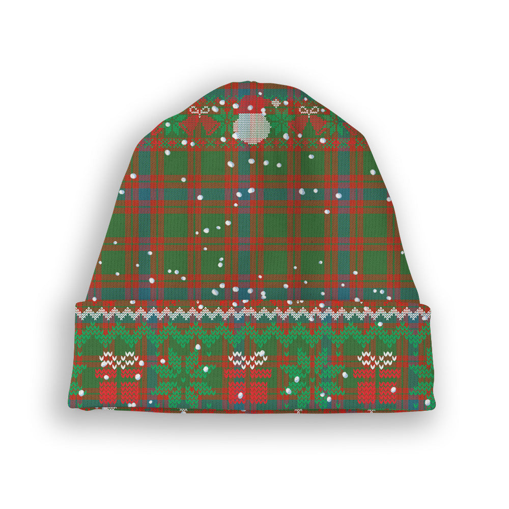 ScotsTee Shop Scottish Skene Ancient Tartan Plaid Christmas Deer Snowman Snowflake Bell Knit Beanie