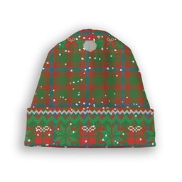ScotsTee Shop Scottish Skene Ancient Tartan Plaid Christmas Deer Snowman Snowflake Bell Knit Beanie