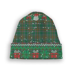 ScotsTee Shop Scottish Shaw of Tordarroch Hunting Ancient Tartan Plaid Christmas Deer Snowman Snowflake Bell Knit Beanie