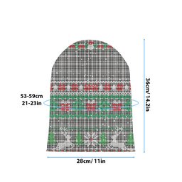 ScotsTee Shop Scottish Scott Black White Tartan Plaid Christmas Deer Snowman Snowflake Bell Knit Beanie