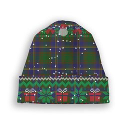ScotsTee Shop Scottish Strange of Balkaskie Tartan Plaid Christmas Deer Snowman Snowflake Bell Knit Beanie