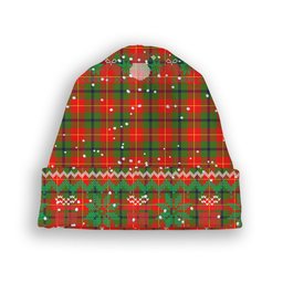 ScotsTee Shop Scottish Turnbull SC Tartan Plaid Christmas Deer Snowman Snowflake Bell Knit Beanie
