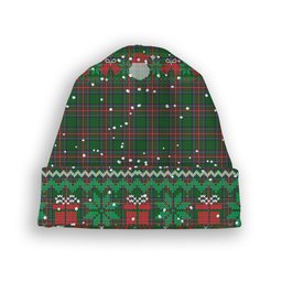 ScotsTee Shop Scottish Sillars 2 Tartan Plaid Christmas Deer Snowman Snowflake Bell Knit Beanie