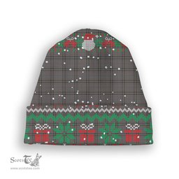 ScotsTee Shop Scottish Stewart Grey Tartan Plaid Christmas Deer Snowman Snowflake Bell Knit Beanie