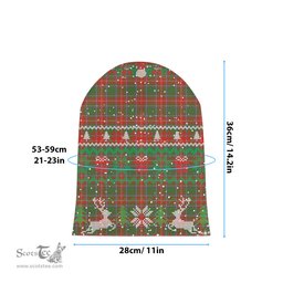 ScotsTee Shop Scottish Somerville Ancient Tartan Plaid Christmas Deer Snowman Snowflake Bell Knit Beanie