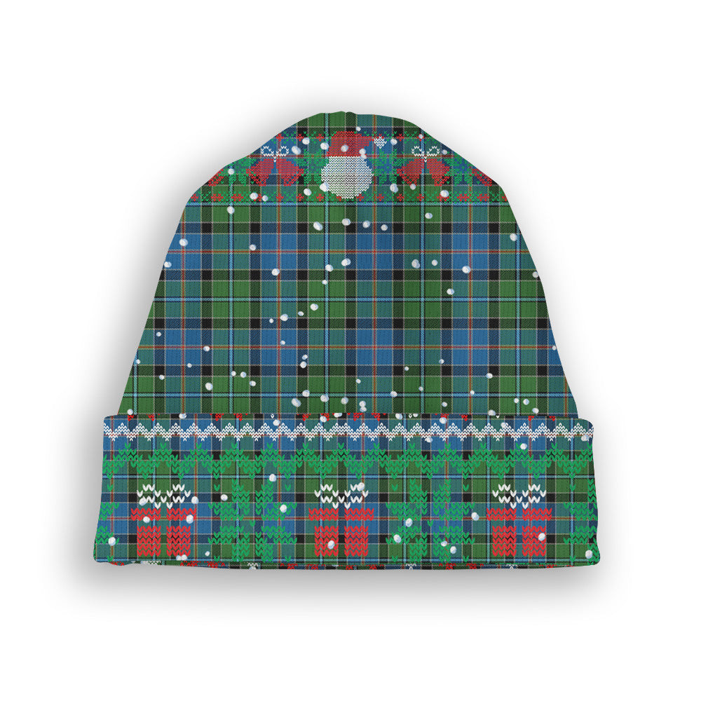 ScotsTee Shop Scottish Stirling Ancient Tartan Plaid Christmas Deer Snowman Snowflake Bell Knit Beanie