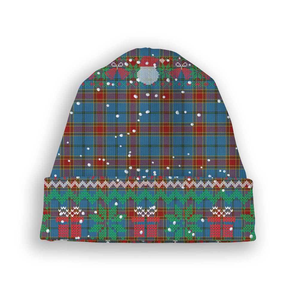 ScotsTee Shop Scottish Traill Tartan Plaid Christmas Deer Snowman Snowflake Bell Knit Beanie