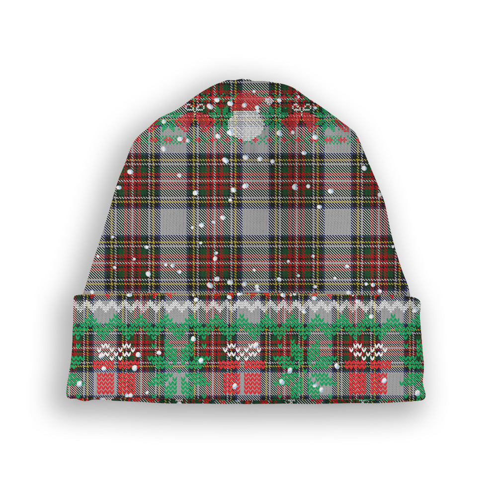 ScotsTee Shop Scottish Stewart Dress Tartan Plaid Christmas Deer Snowman Snowflake Bell Knit Beanie
