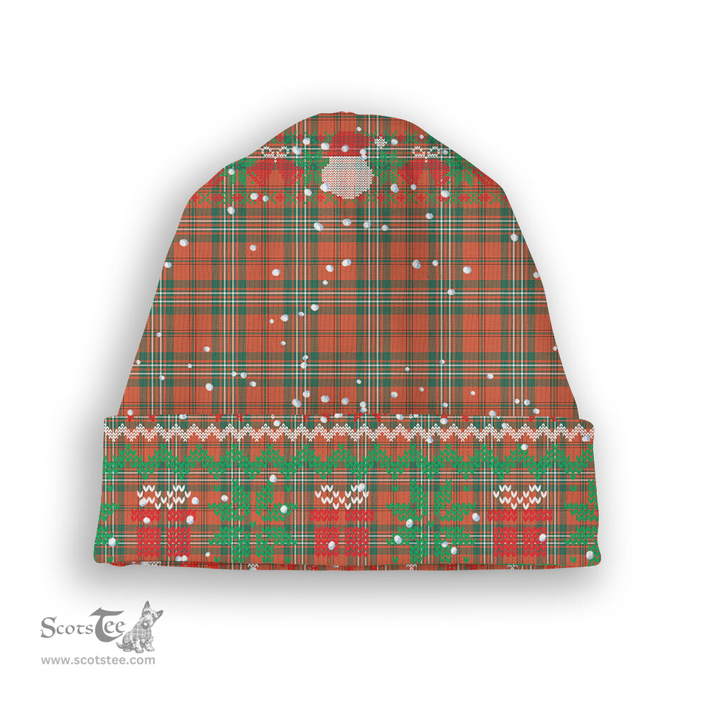ScotsTee Shop Scottish Scott Ancient Tartan Plaid Christmas Deer Snowman Snowflake Bell Knit Beanie